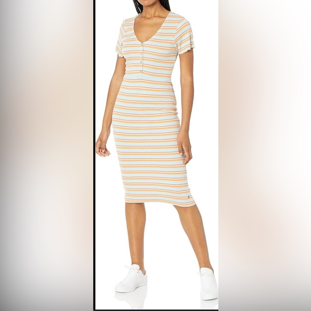 Roxy Blue and Orange Striped Top